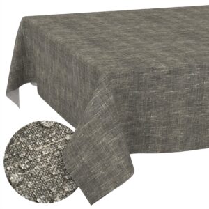 Tischdecke abwaschbar Tischtuch Tischwäsche Gartentischdecke Stofftischdecke Leinenoptik Baumwolle Leinen Uni Anthrazit