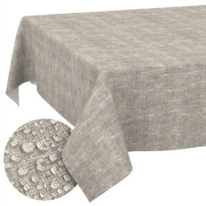 Tischdecke abwaschbar Tischtuch Tischwäsche Gartentischdecke Stofftischdecke Leinenoptik Baumwolle Leinen Uni Grau