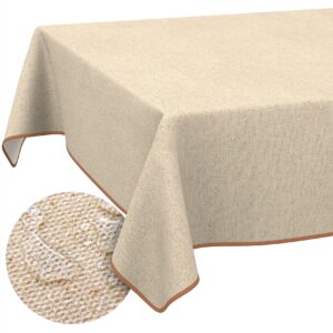 Stoff Tischdecke beschichtet abwaschbar DUO zweiseitig Beige