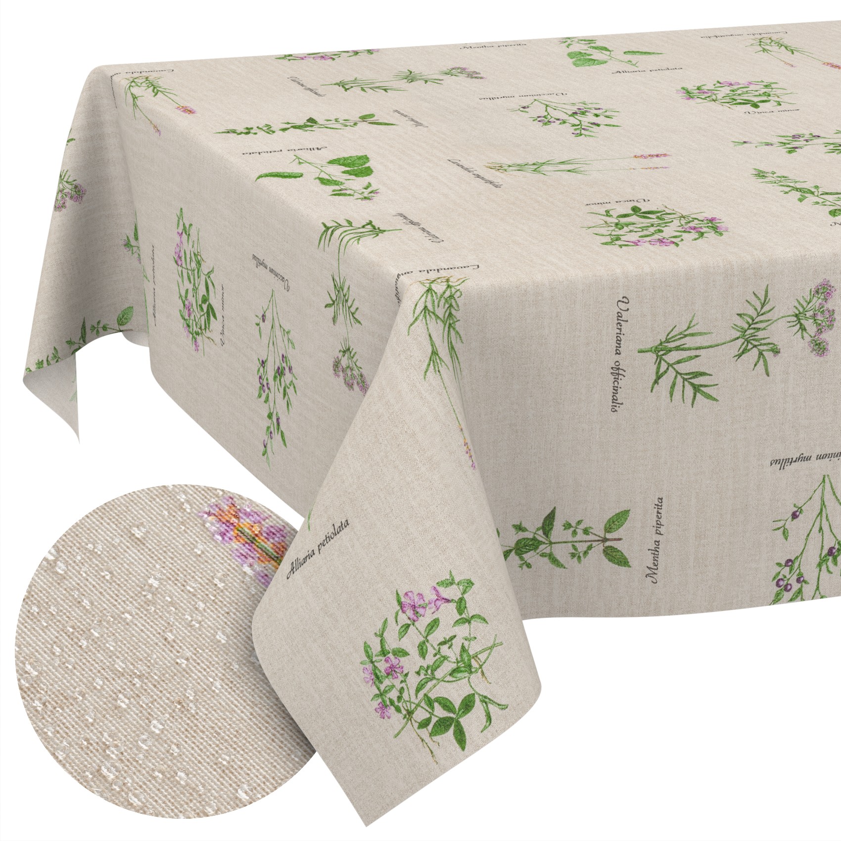 MRT68777_SQ_10B Tischdecke aus Stoff Textil Tischwäsche abwaschbar Tischtuch Baumwolle Polyester Aromatic Bio In-/Outdoor Tischdecke