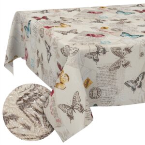 Tischdecke aus Stoff Textil Tischwäsche abwaschbar Tischtuch Baumwolle Polyester Butterflies In-/Outdoor Tischdecke
