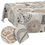 Tischdecke aus Stoff Textil Tischwäsche abwaschbar Tischtuch Baumwolle Polyester Coffee In-/Outdoor Tischdecke