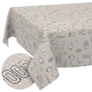 Tischdecke aus Stoff Textil Tischwäsche abwaschbar Tischtuch Baumwolle Polyester Kitchen In-/Outdoor Tischdecke