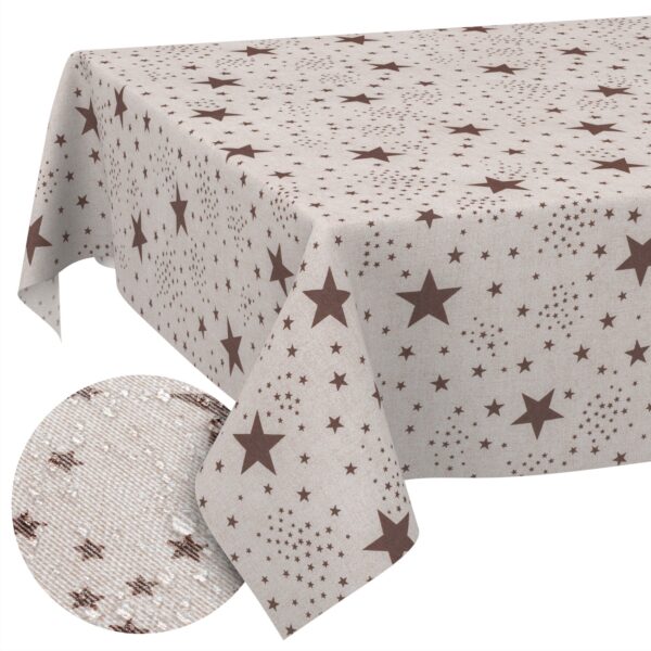 Weihnachtstischdecke Textil Tischdecke Tischwäsche abwaschbar Tischtuch Baumwolle Polyester Christmas Stars
