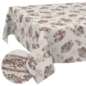 Tischdecke aus Stoff Textil Tischwäsche abwaschbar Tischtuch Baumwolle Polyester Tea Time In-/Outdoor Tischdecke