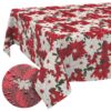 Weihnachtstischdecke Textil Tischdecke Tischwäsche abwaschbar Tischtuch Baumwolle Polyester Christmas Flower