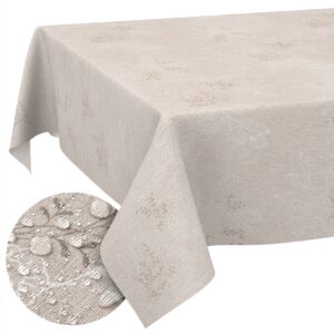 Stoff Tischdecke abwaschbar Tischwäsche Textil Tischtuch Baumwolle Polyester Japondi Beige Outdoor Tischdecke Gartentischdecke