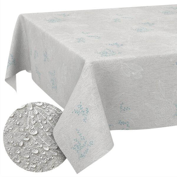 Stoff Tischdecke abwaschbar Tischwäsche Textil Tischtuch Baumwolle Polyester Japondi Grau Outdoor Tischdecke Gartentischdecke