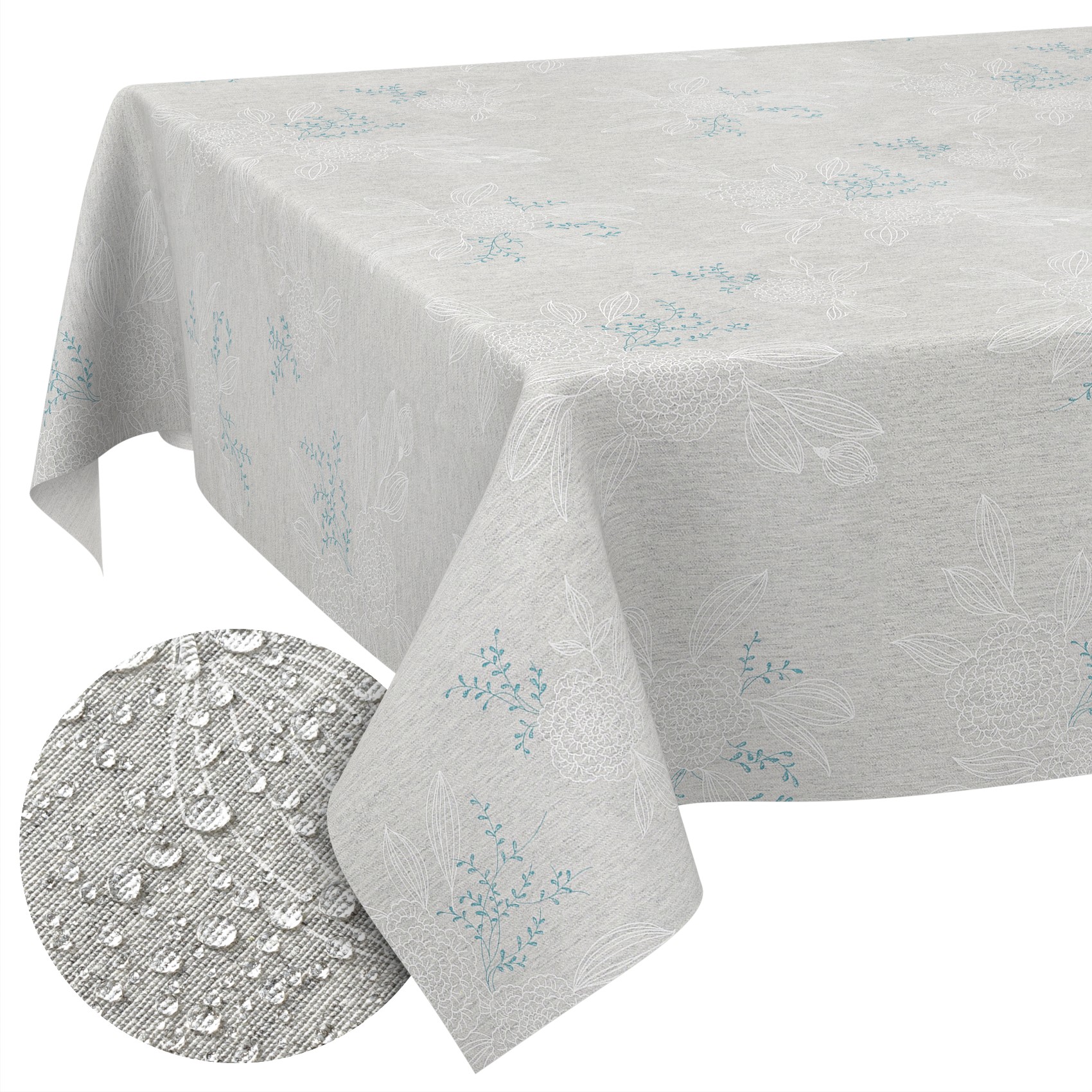 GTGANNA-08_SQ_10FBK Stoff Tischdecke abwaschbar Tischwäsche Textil Tischtuch Baumwolle Polyester Japondi Grau Outdoor Tischdecke Gartentischdecke