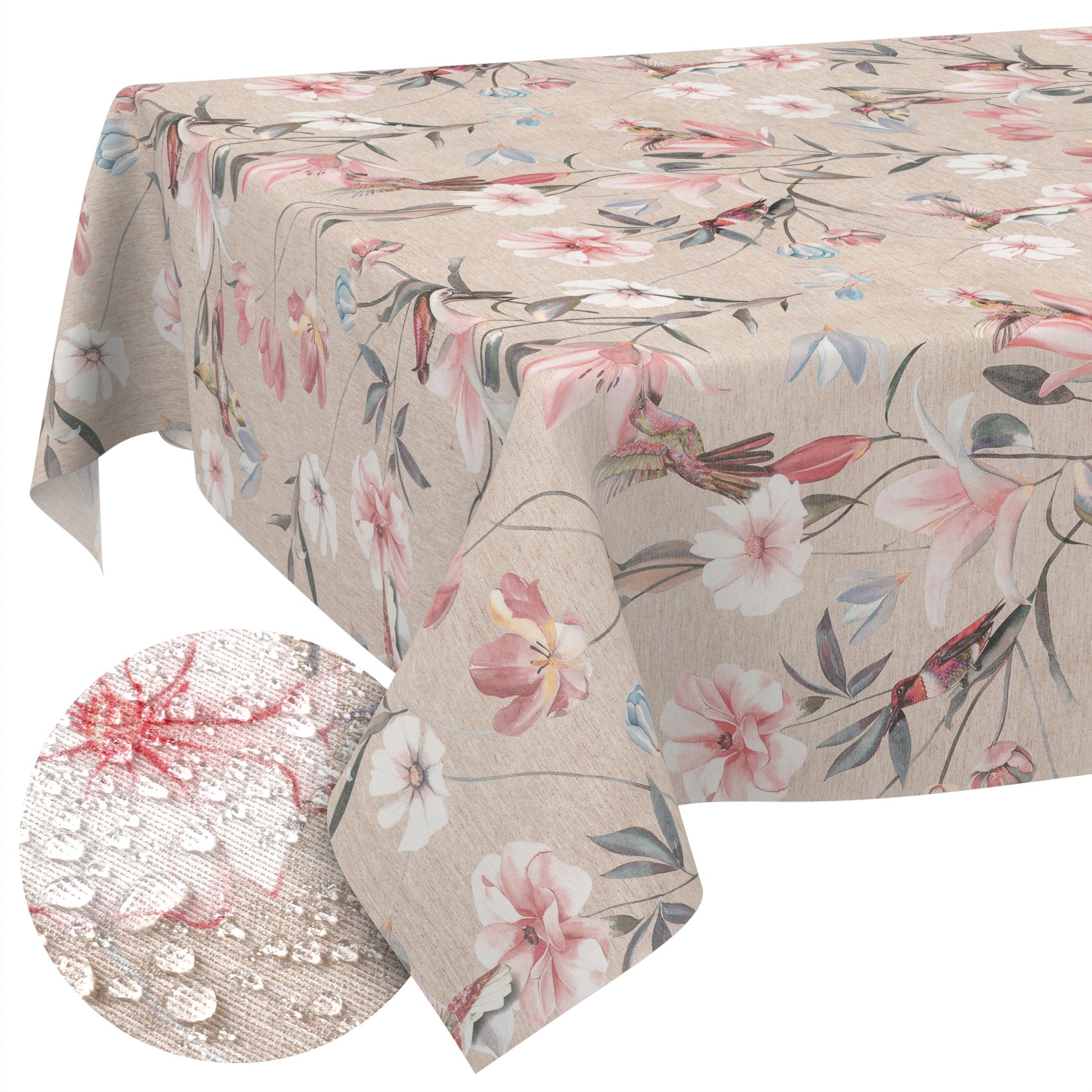 GTGANNA-11_SQ_10FBK Stoff Tischdecke abwaschbar Tischwäsche Textil Tischtuch Baumwolle Polyester Kalibri Outdoor Tischdecke Gartentischdecke