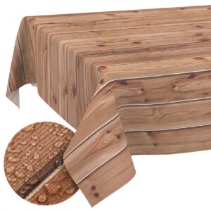 Stoff Tischdecke abwaschbar Tischwäsche Textil Tischtuch Baumwolle Polyester Holzoptik Outdoor Tischdecke Gartentischdecke