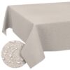 Stoff Tischdecke abwaschbar Tischwäsche Textil Tischtuch Baumwolle Polyester Beige Grau Outdoor Tischdecke Gartentischdecke