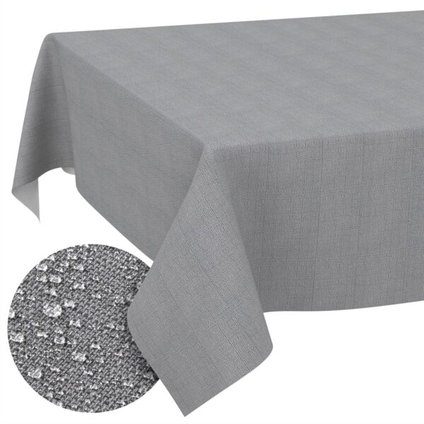 Stoff Tischdecke abwaschbar Tischwäsche Textil Tischtuch Baumwolle Polyester Dunkelgrau Outdoor Tischdecke Gartentischdecke