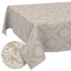 Stoff Tischdecke Tischwäsche Textil Tischtuch Baumwolle Polyester Jacquard Ornamente Meterware Premium Barock Beige Outdoor Tischdecke Gartentischdecke