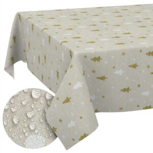 Weihnachtstischdecke Stofftischdecke Tischwäsche abwaschbar Tischtuch Baumwolle Polyester Weihnachtsbaum