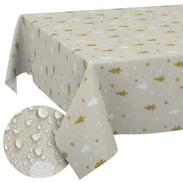 Weihnachtstischdecke Stofftischdecke Tischwäsche abwaschbar Tischtuch Baumwolle Polyester Weihnachtsbaum