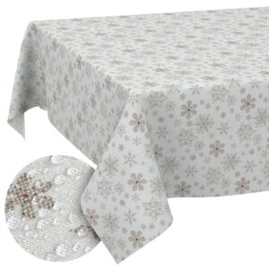 Weihnachtstischdecke Stofftischdecke Tischwäsche abwaschbar Tischtuch Baumwolle Polyester Weihnachten Schneeflocken