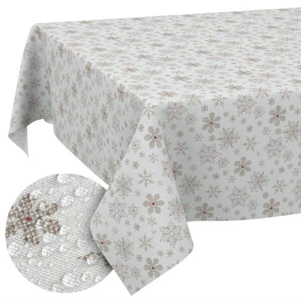 Weihnachtstischdecke Stofftischdecke Tischwäsche abwaschbar Tischtuch Baumwolle Polyester Weihnachten Schneeflocken
