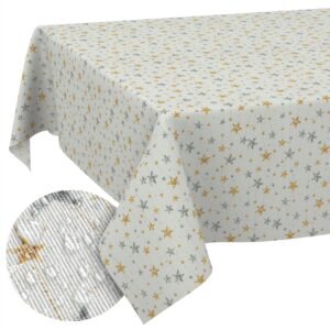 Weihnachtstischdecke Stofftischdecke Tischwäsche abwaschbar Tischtuch Baumwolle Polyester Weihnachten Sterne