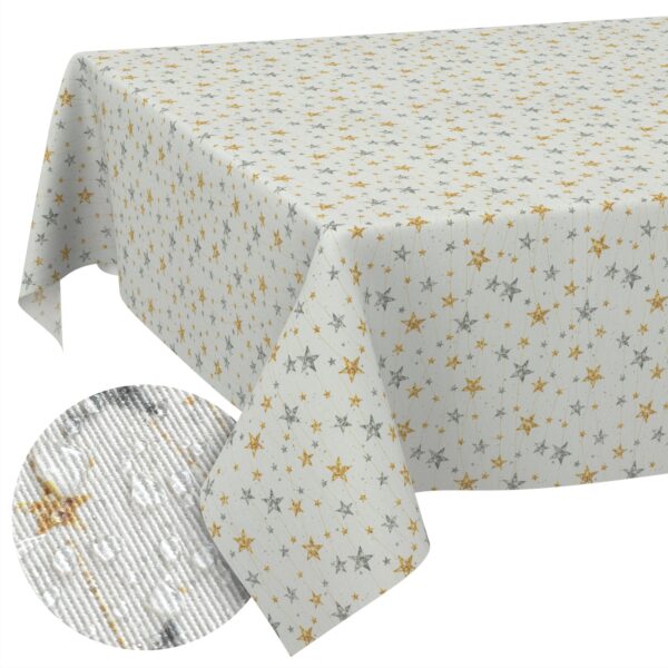 Weihnachtstischdecke Stofftischdecke Tischwäsche abwaschbar Tischtuch Baumwolle Polyester Weihnachten Sterne