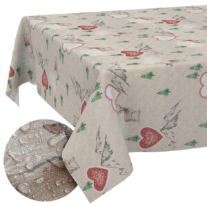 Weihnachtstischdecke Stofftischdecke Tischwäsche abwaschbar Tischtuch Baumwolle Polyester Weihnachten Berge
