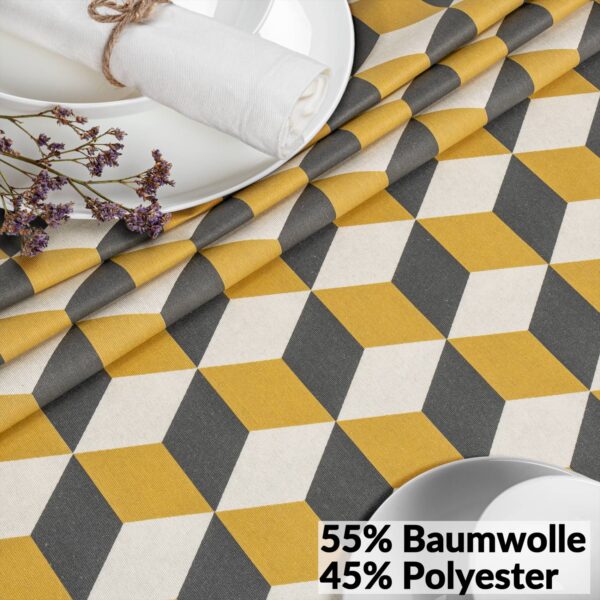 Tischdecke abwaschbar Stofftischdecke Gartentischdecke Textil Tischtuch Tafeldecke Meterware 3D Effekt