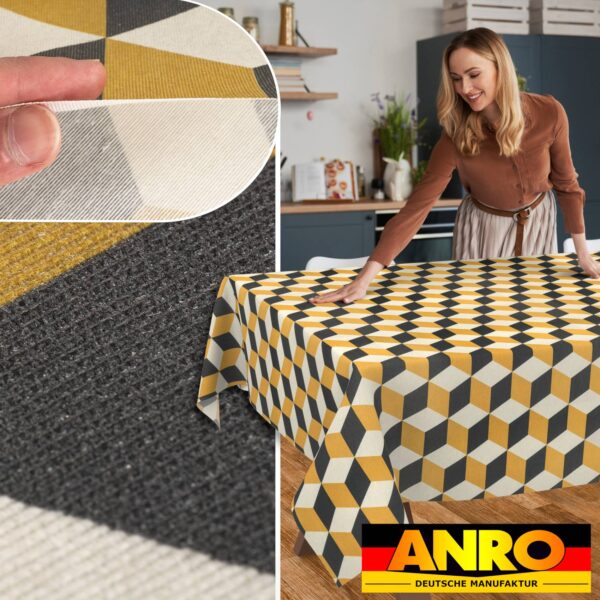 Tischdecke abwaschbar Stofftischdecke Gartentischdecke Textil Tischtuch Tafeldecke Meterware 3D Effekt