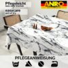 Tischdecke abwaschbar Stofftischdecke Gartentischdecke Textil Tischtuch Tafeldecke Meterware Marmor Schwarz