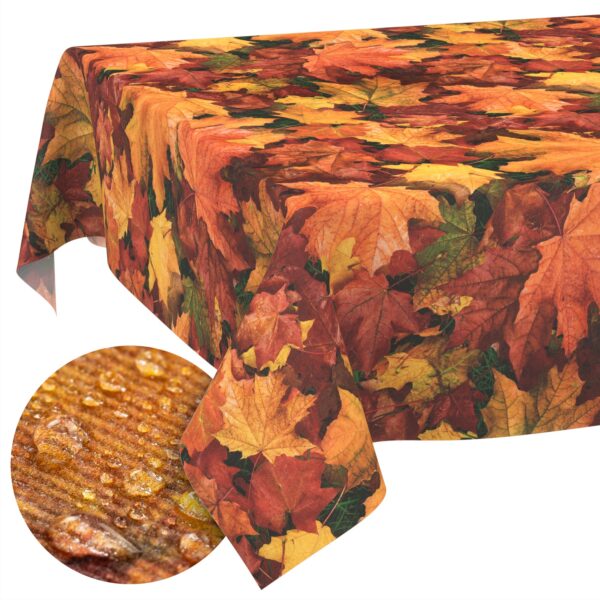 Tischdecke abwaschbar Stofftischdecke Gartentischdecke Textil Tischtuch Tafeldecke Meterware Herbst Ahorn