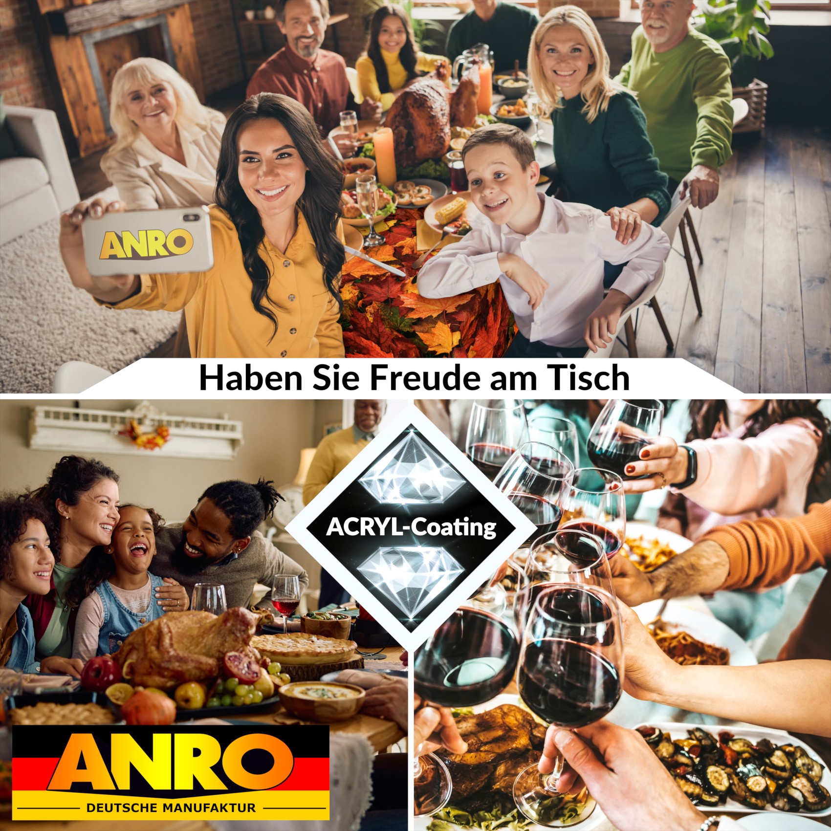 Tischdecke abwaschbar Stofftischdecke Gartentischdecke Textil Tischtuch Tafeldecke Meterware Herbst Ahorn