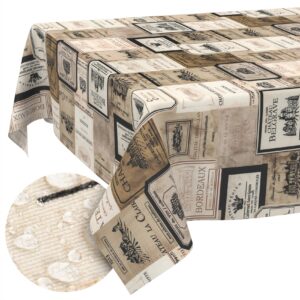 Tischdecke abwaschbar Stofftischdecke Gartentischdecke Textil Tischtuch Tafeldecke Meterware Wein