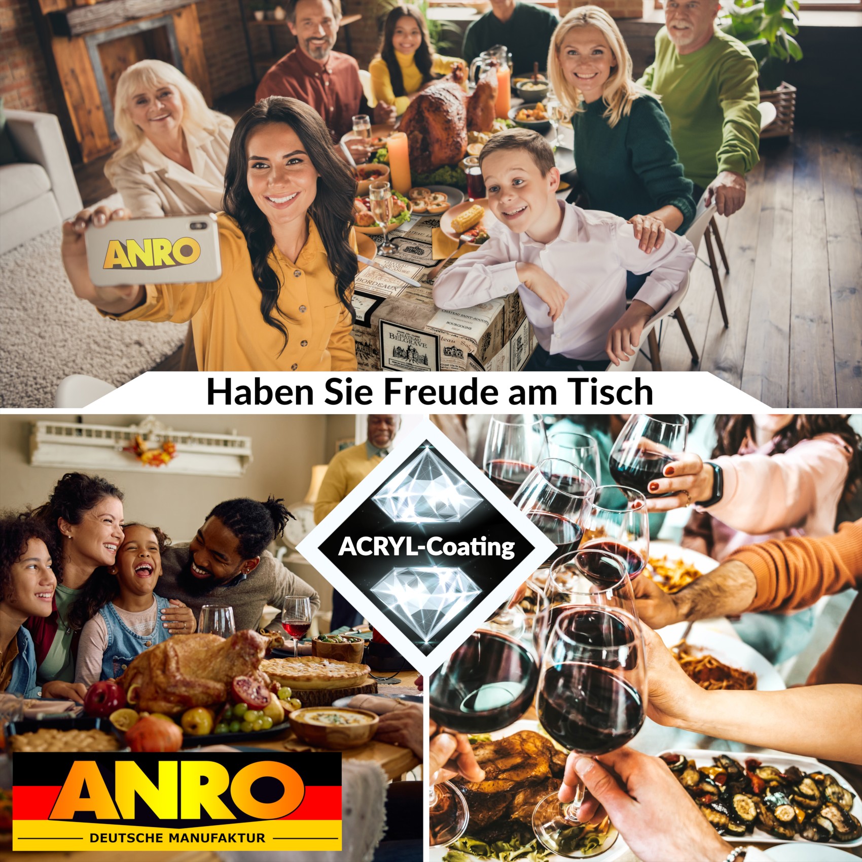 VIL1111_80 Tischdecke abwaschbar Stofftischdecke Gartentischdecke Textil Tischtuch Tafeldecke Meterware Wein