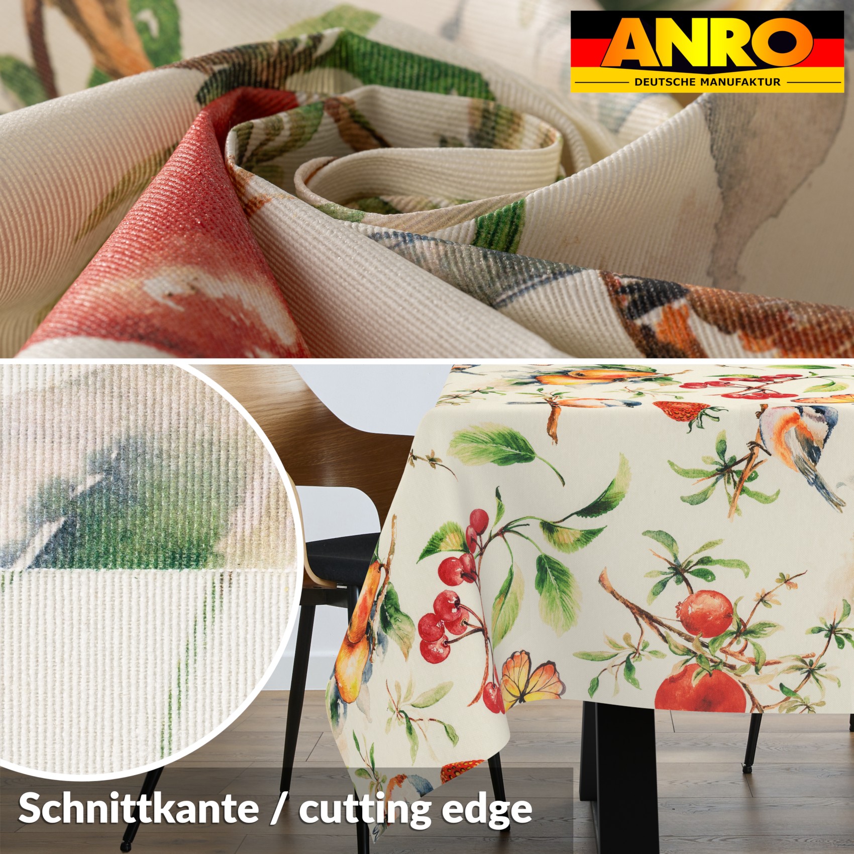 VIL3114_SQ_30 Tischdecke abwaschbar Stofftischdecke Gartentischdecke Textil Tischtuch Tafeldecke Meterware Istria