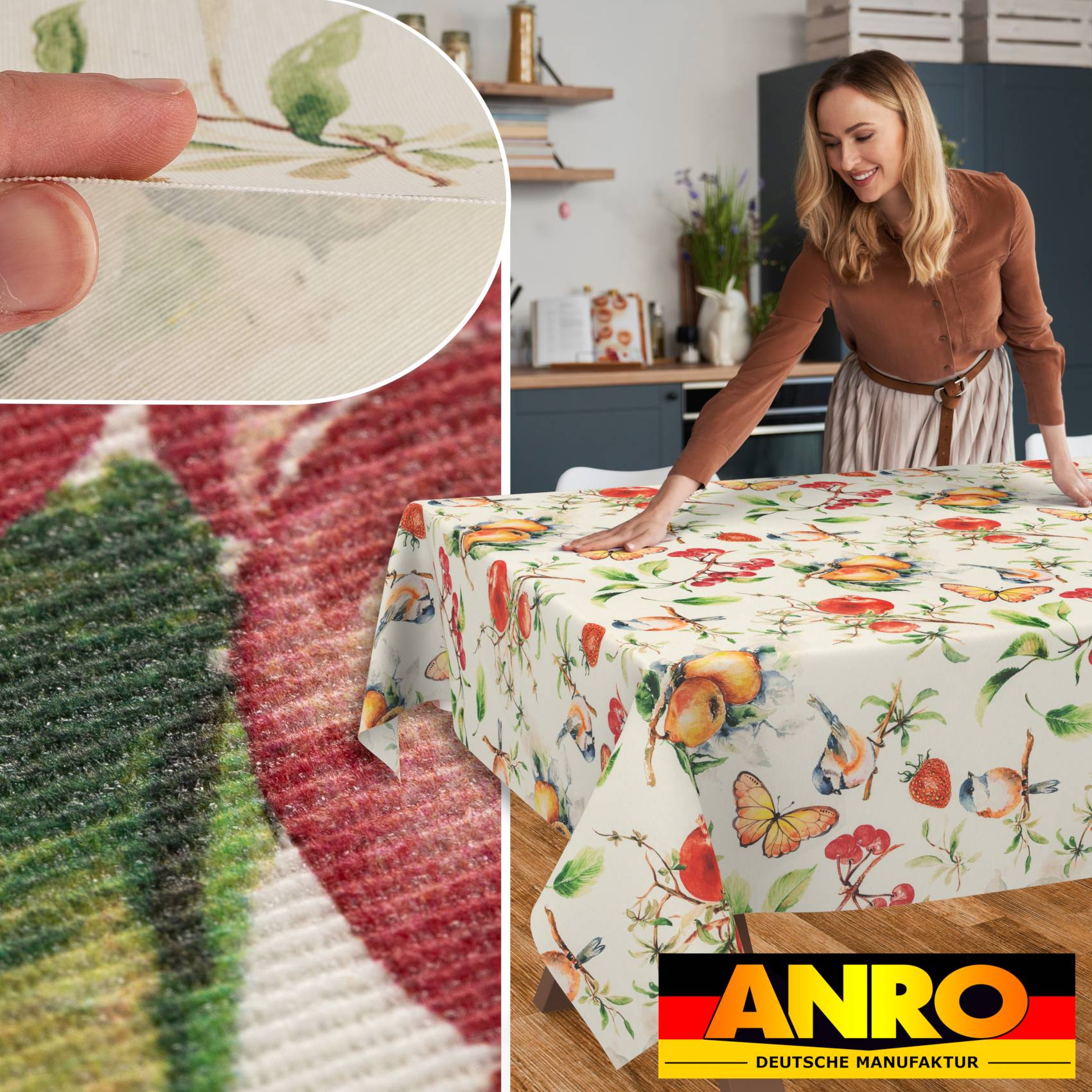 VIL3114_20 Tischdecke abwaschbar Stofftischdecke Gartentischdecke Textil Tischtuch Tafeldecke Meterware Istria