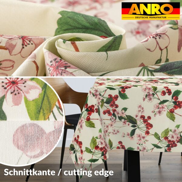 Tischdecke abwaschbar Stofftischdecke Gartentischdecke Textil Tischtuch Tafeldecke Meterware Kirsche