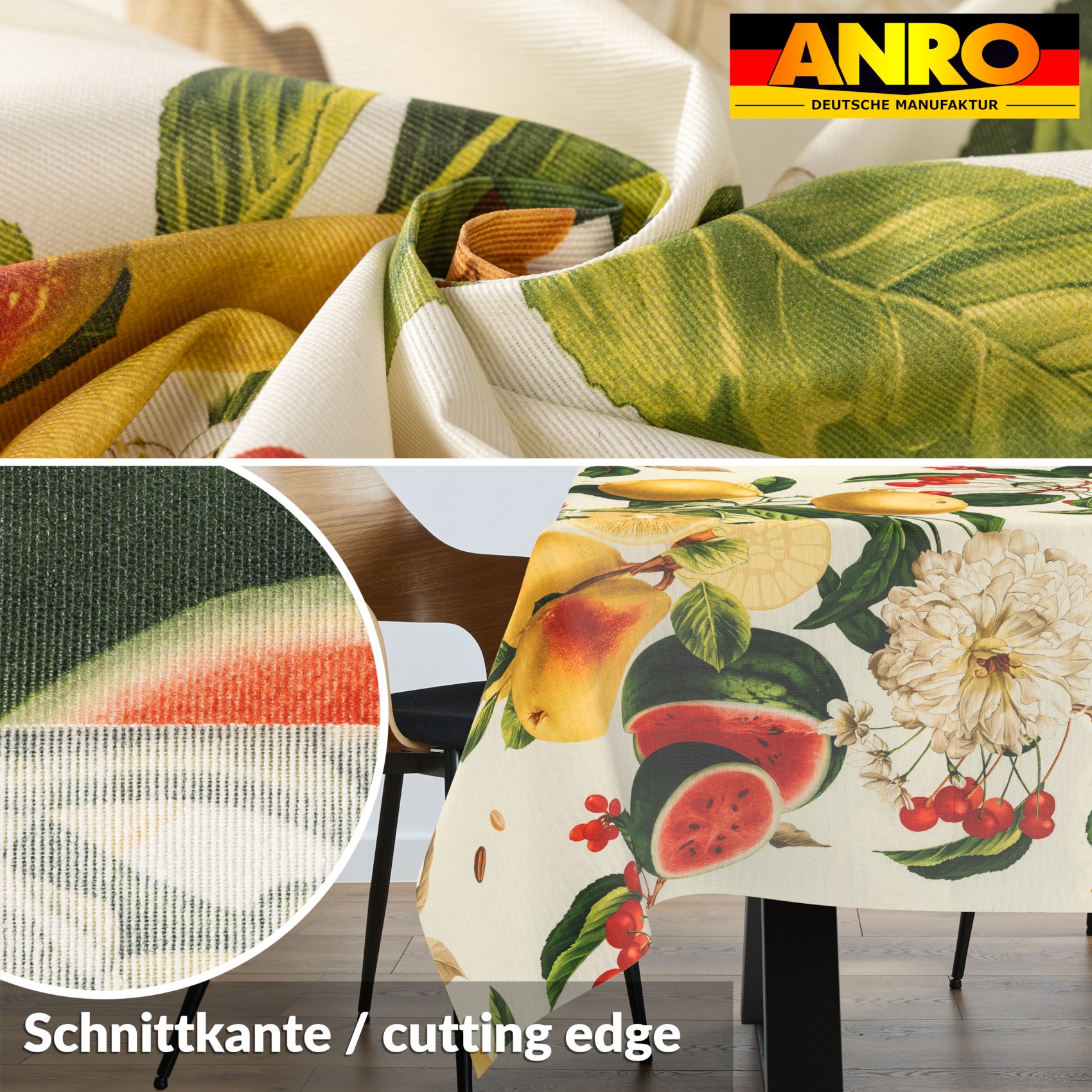 VIL0022_SQ_30 Tischdecke abwaschbar Stofftischdecke Gartentischdecke Textil Tischtuch Tafeldecke Meterware Sandias
