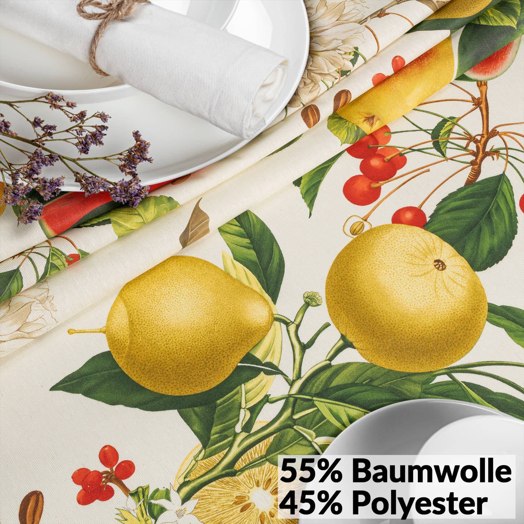 VIL0022_60 Tischdecke abwaschbar Stofftischdecke Gartentischdecke Textil Tischtuch Tafeldecke Meterware Sandias