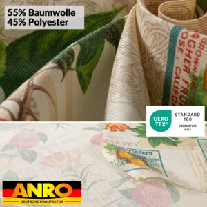 Tischdecke abwaschbar Stofftischdecke Gartentischdecke Textil Tischtuch Tafeldecke Meterware Retro