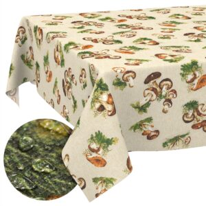 Tischdecke abwaschbar Stofftischdecke Gartentischdecke Textil Tischtuch Tafeldecke Meterware Pilze