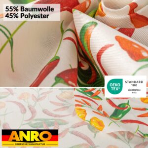 Tischdecke abwaschbar Stofftischdecke Gartentischdecke Textil Tischtuch Tafeldecke Meterware Chili