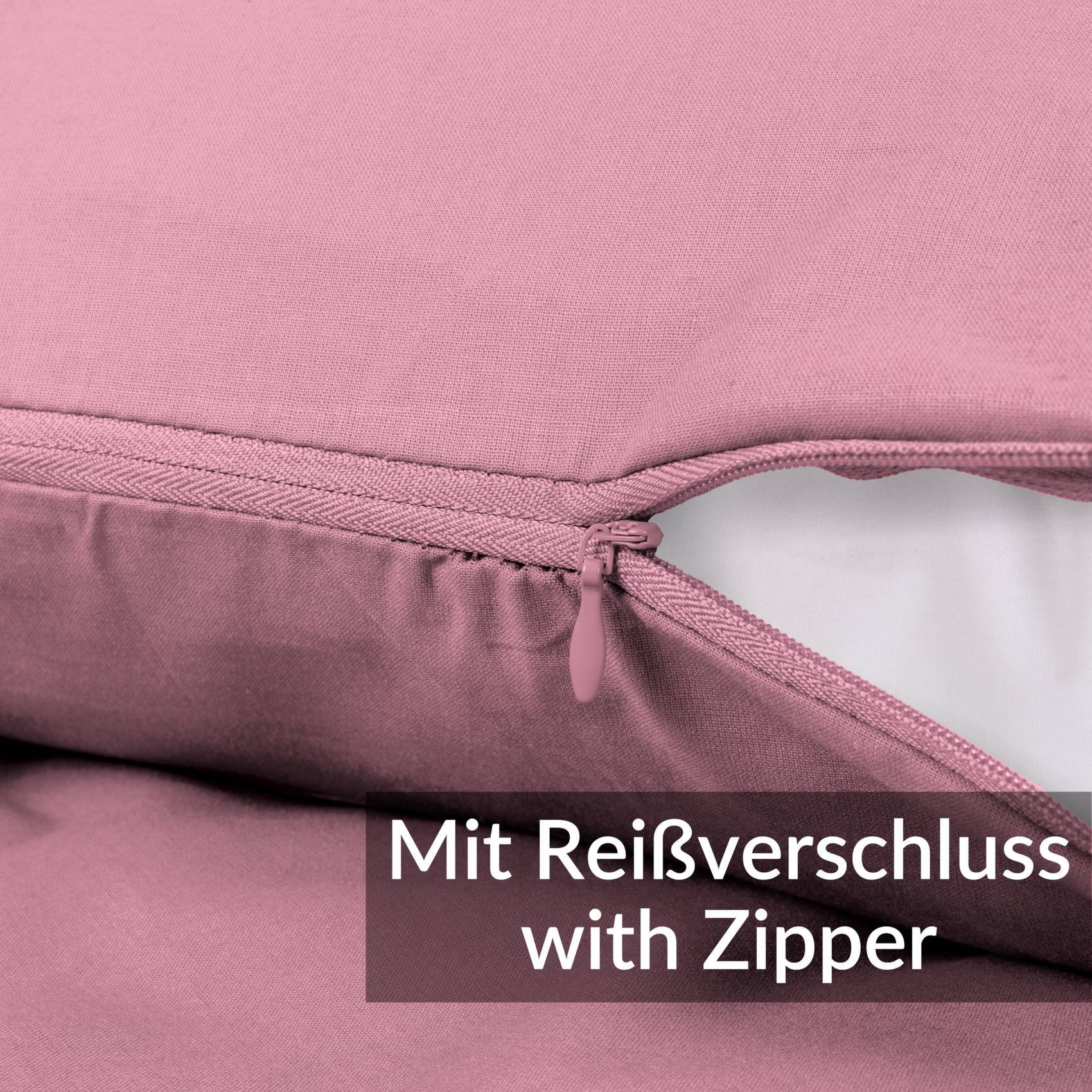 STKISS-ROSA_50 Kissenbezug Kopfkissenbezug 100% Baumwolle Kissenhülle atmungsaktiv Rosa