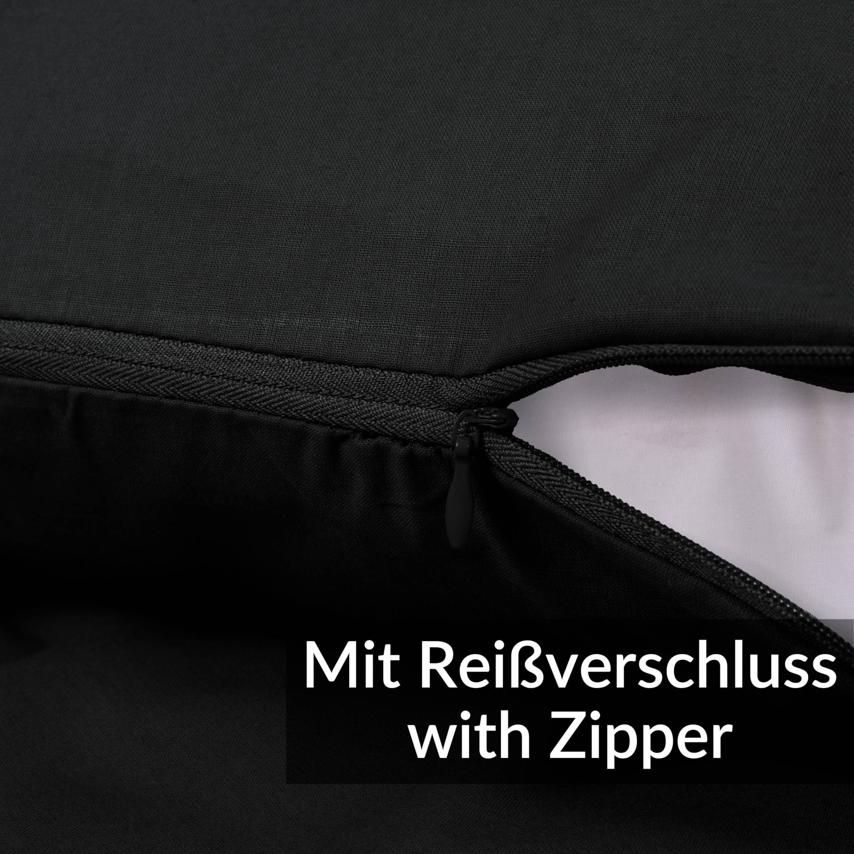 STKISS-SCHW_50 Kissenbezug Kopfkissenbezug 100% Baumwolle Kissenhülle atmungsaktiv Schwarz