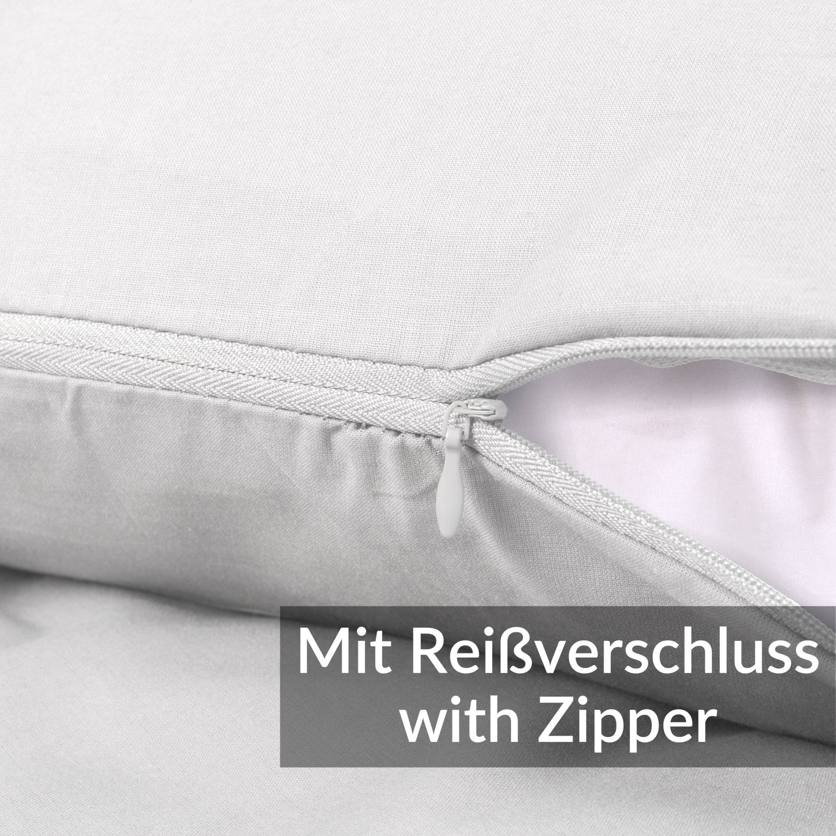 STKISS-WEIS_50 Kissenbezug Kopfkissenbezug 100% Baumwolle Kissenhülle atmungsaktiv Weiß