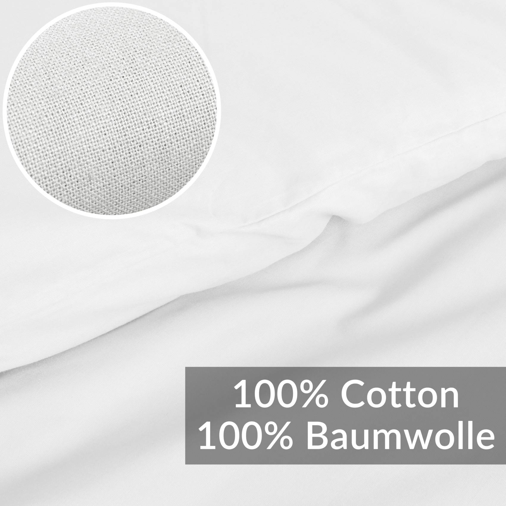 STBETT-WEIS_20 Bettbezug Bettdeckenbezug 100% Baumwolle Bettwäsche Bettdecke Weiß