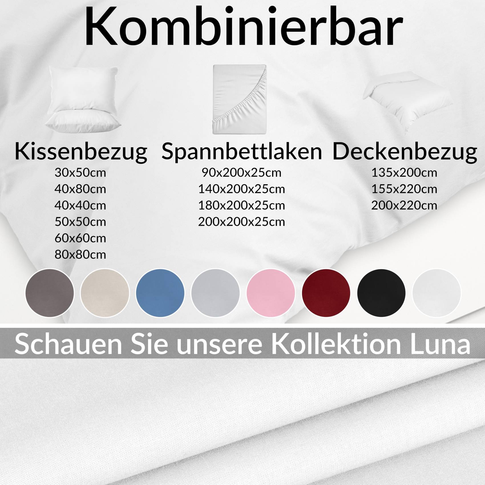 STBETT-WEIS_30 Bettbezug Bettdeckenbezug 100% Baumwolle Bettwäsche Bettdecke Weiß