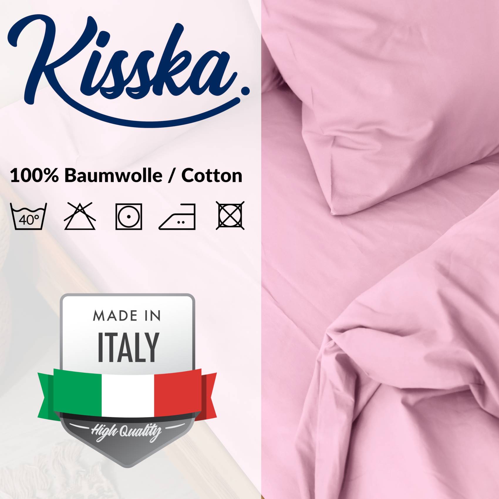 STBETT-ROSA_50 Bettbezug Bettdeckenbezug 100% Baumwolle Bettwäsche Bettdecke Rosa