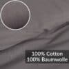 Bettbezug Bettdeckenbezug 100% Baumwolle Bettwäsche Bettdecke Grau