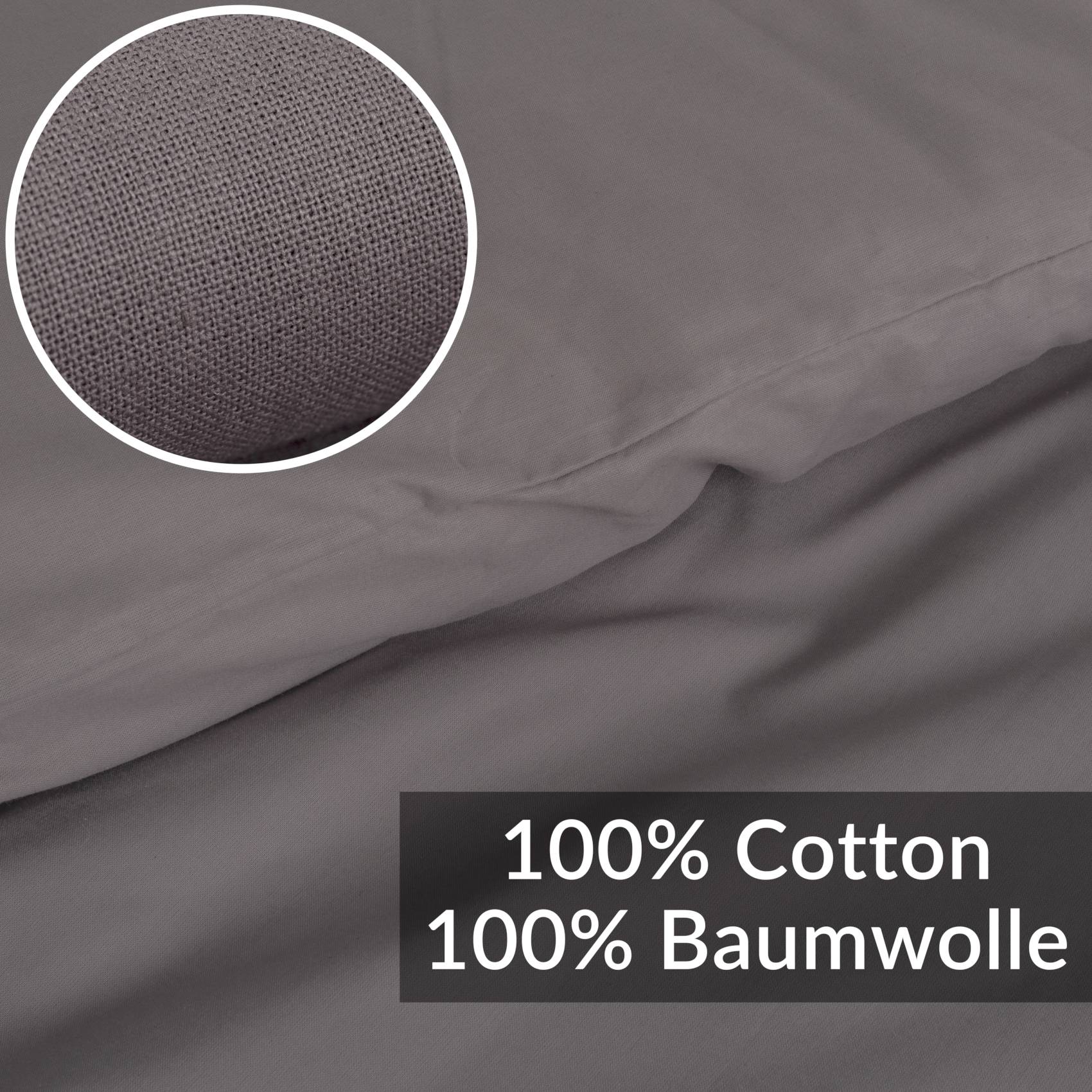 STBETT-ANTR_20 Bettbezug Bettdeckenbezug 100% Baumwolle Bettwäsche Bettdecke Grau