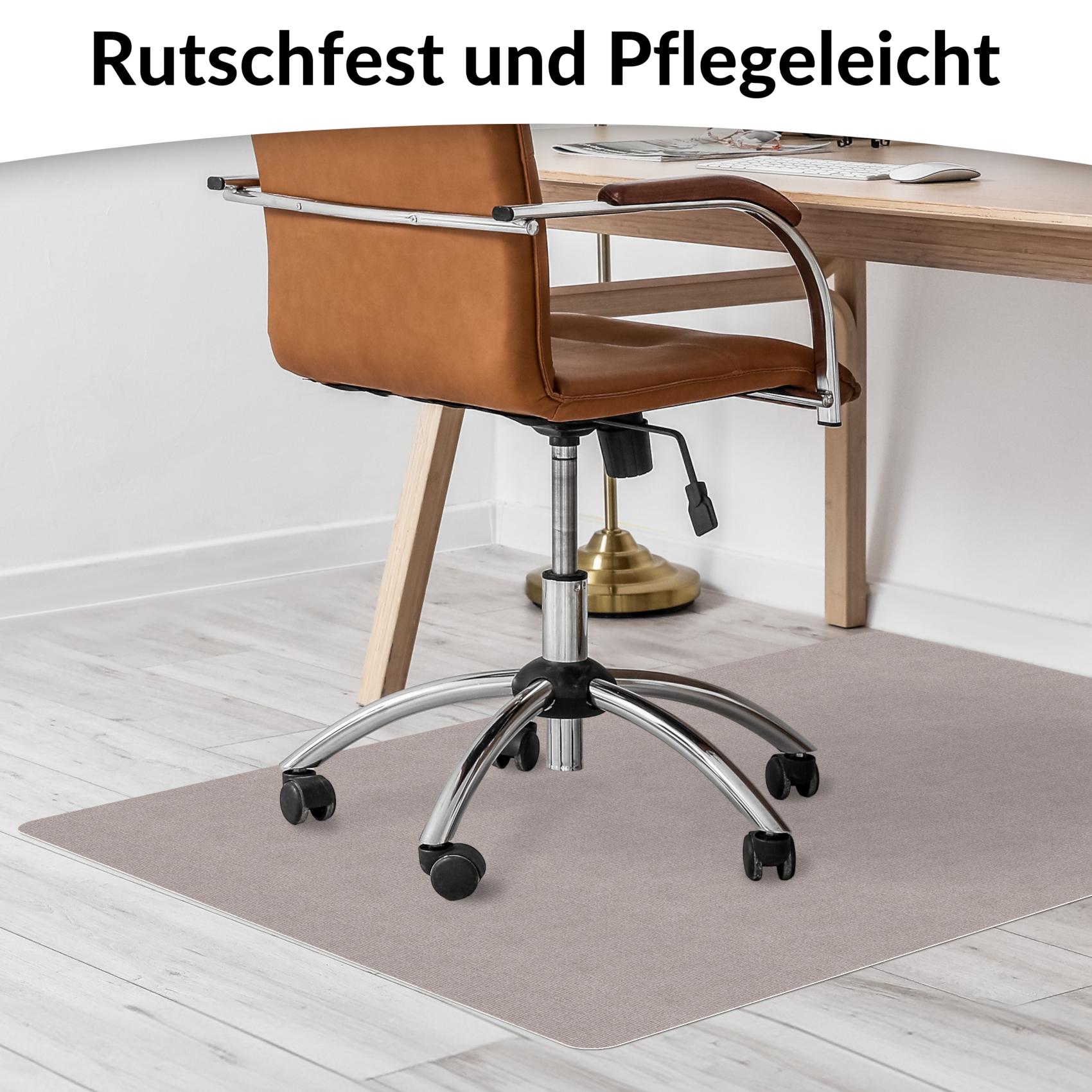 Bodenschutzmatte Teppich Bürostuhlunterlage Schreibtischstuhlunterlage selbsthaftend NEMESIS Beige
