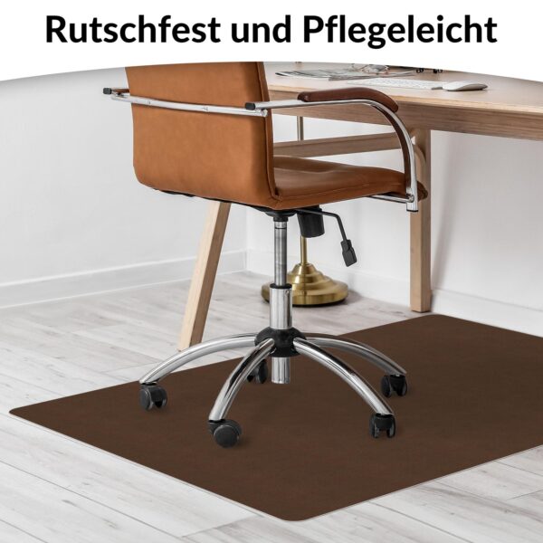 Bodenschutzmatte Teppich Bürostuhlunterlage Schreibtischstuhlunterlage selbsthaftend NEMESIS Schoko